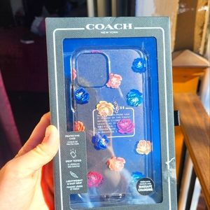 COACH iPhone 12 and 12 pro phone cover with glitter flowers 💐